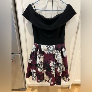 Betsy & Adam Black floral Dress size 10
